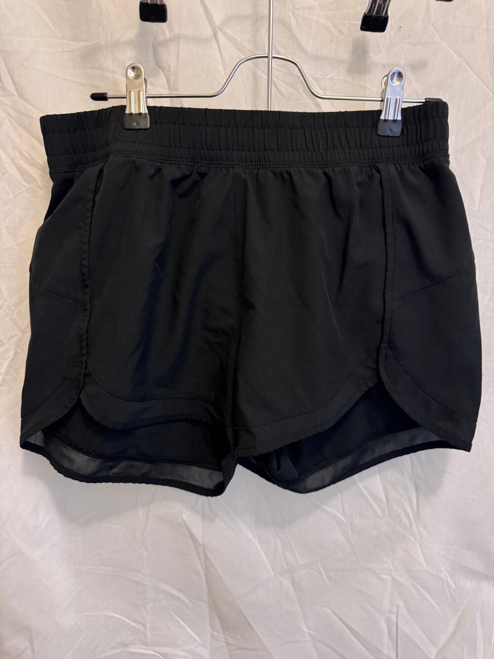 Gaiam Black Unlined Mesh Panel Running Shorts Size S